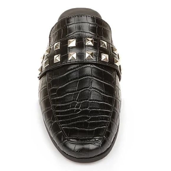 Rampage Sz 7.5 Brady Studded Almond Toe‎ Mules Black - Picture 2 of 10